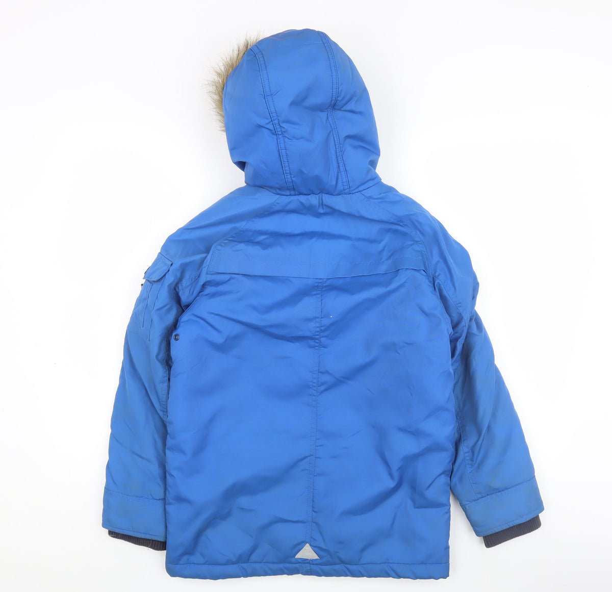 Back view of Next boys’ blue puffer jacket, 10 years, winter ready