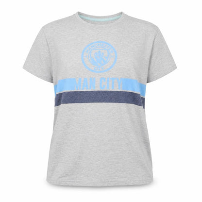 Front view of Manchester City Kids Grey Jersey T-Shirt, Medium