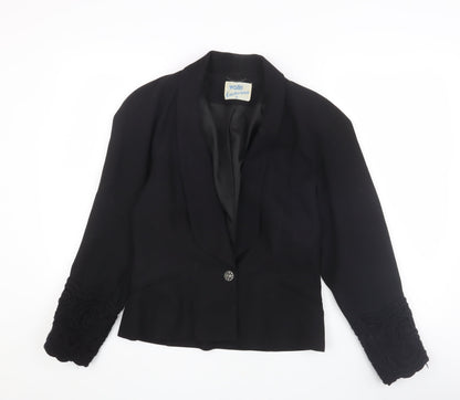 Wallis Women’s Black Blazer, Size 8, Shawl Lapel