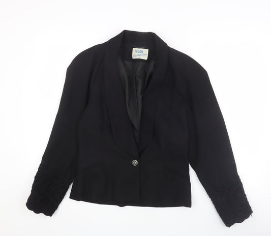 Wallis Women’s Black Blazer, Size 8, Shawl Lapel