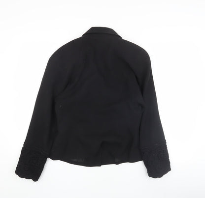 Wallis Women’s Black Blazer, Size 8, Shawl Lapel