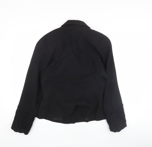 Wallis Women’s Black Blazer, Size 8, Shawl Lapel