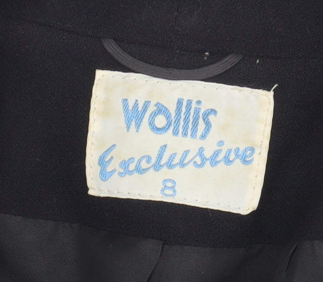 Wallis Women’s Black Blazer, Size 8, Shawl Lapel