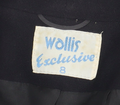 Wallis Women’s Black Blazer, Size 8, Shawl Lapel