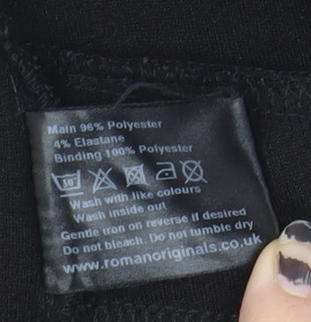 Roman Originals Women Black Regular Blazer Size 12