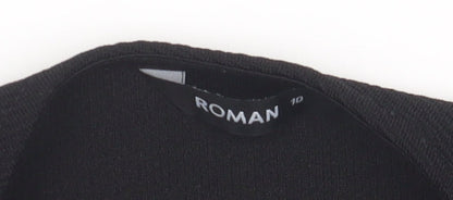 Roman Originals Women Black Regular Blazer Size 12