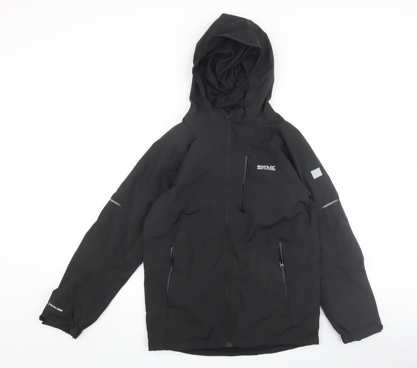 Regatta Unisex Kids Black Waterproof Rain Coat 11-12 Years