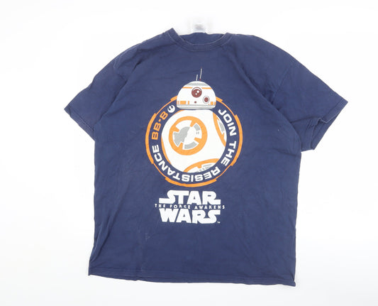 Star Wars Men’s XL Blue Crew Neck Graphic T-Shirt