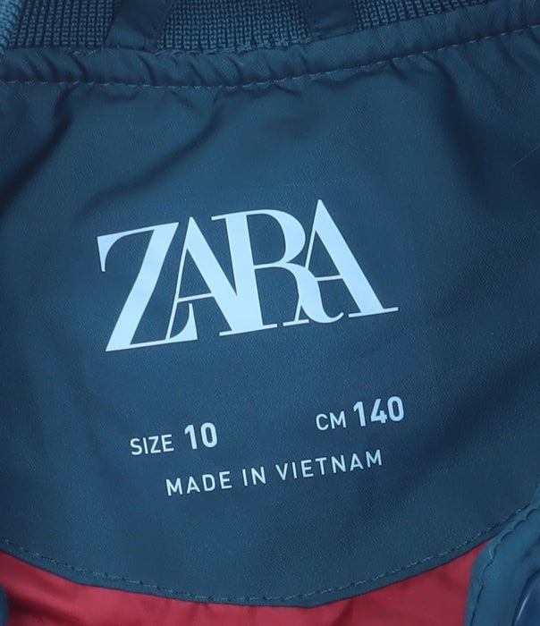 Zara Boys Blue Varsity Jacket 10 Years Lined Snap Button