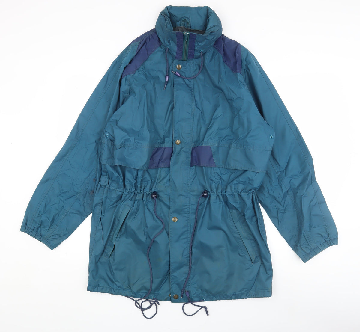 Additional front view of GALE FORCE unisex blue windbreaker jacket m