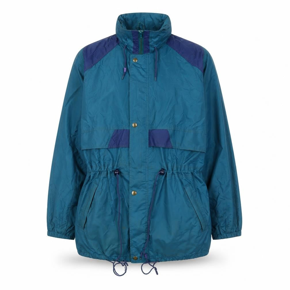 Front view of GALE FORCE unisex blue windbreaker jacket m