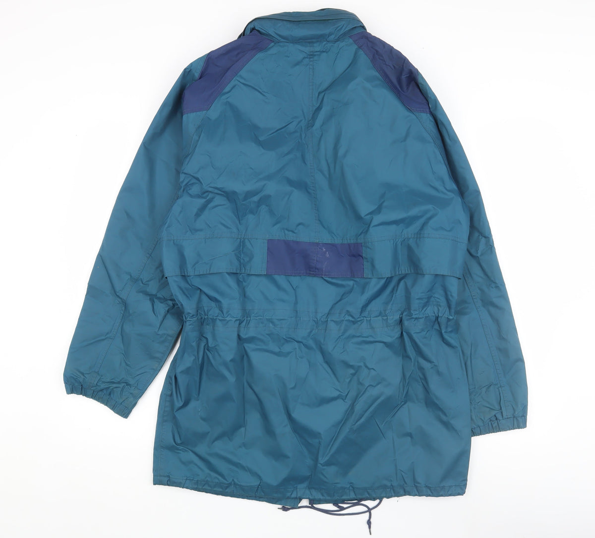 Back view of GALE FORCE unisex blue windbreaker jacket m