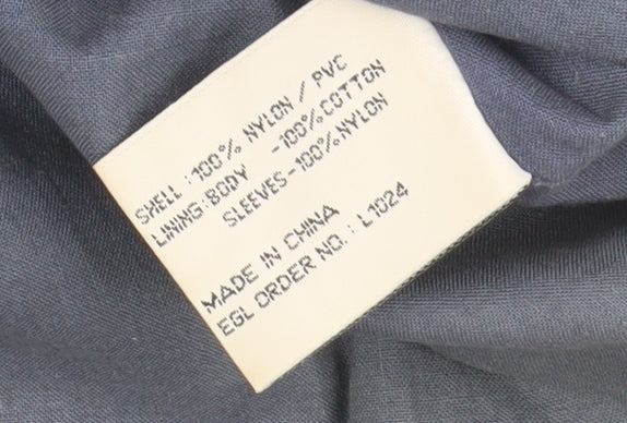 Close-up detail of GALE FORCE unisex blue windbreaker jacket m