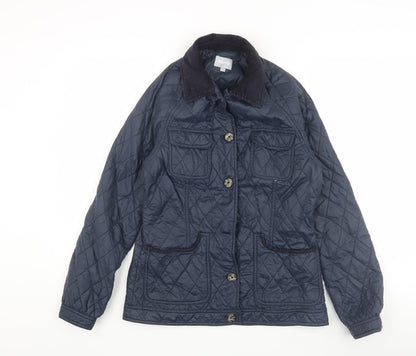 Womens UK Size 10 MUSTO Blue Quilted Coat