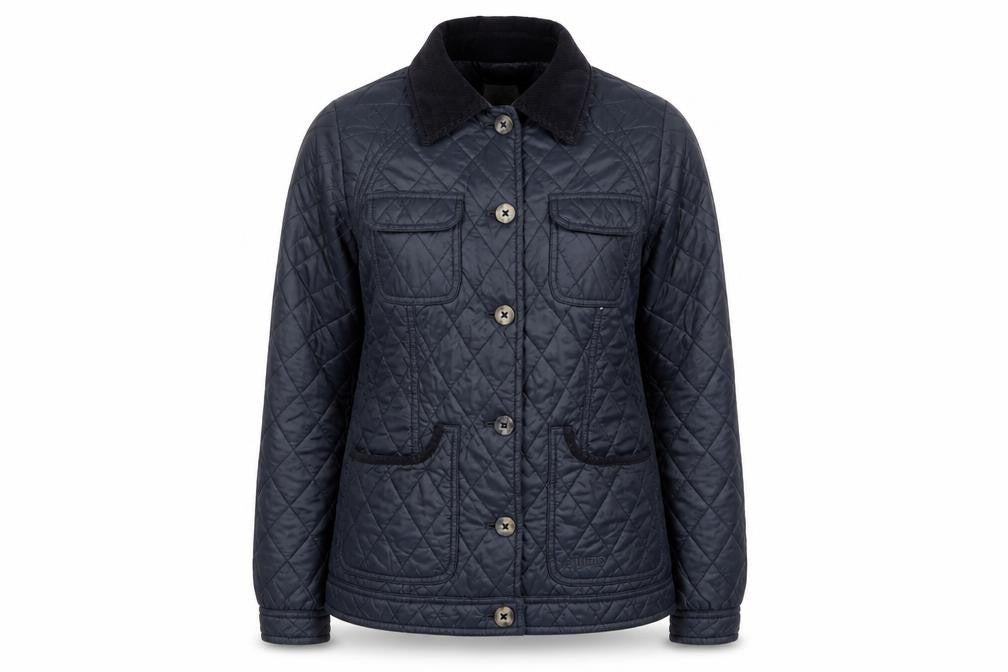 Womens UK Size 10 MUSTO Blue Quilted Coat
