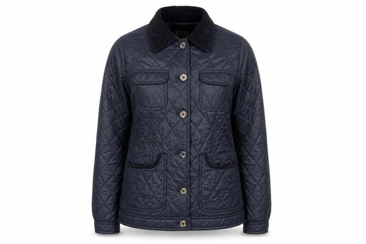 Front view of Musto Women's Blue Quilted Jacket, size 10