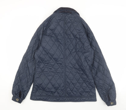 Womens UK Size 10 MUSTO Blue Quilted Coat