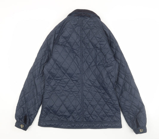 Womens UK Size 10 MUSTO Blue Quilted Coat