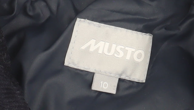 Womens UK Size 10 MUSTO Blue Quilted Coat