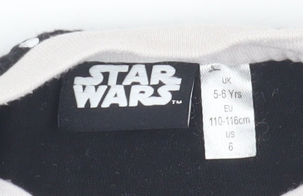 Star Wars Boys Black Graphic T-Shirt, Size 5-6, Space Theme