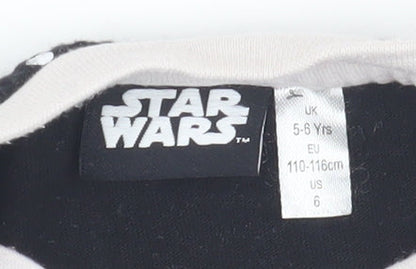 Star Wars Boys Black Graphic T-Shirt, Size 5-6, Space Theme