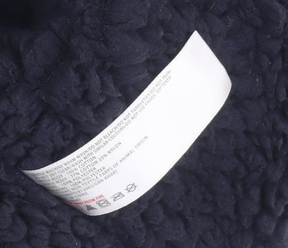 Brand and care label for FatFace boys’ green & blue puffer jacket 11 years