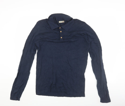 Pearly King Co Men's Blue Long Sleeve Polo L