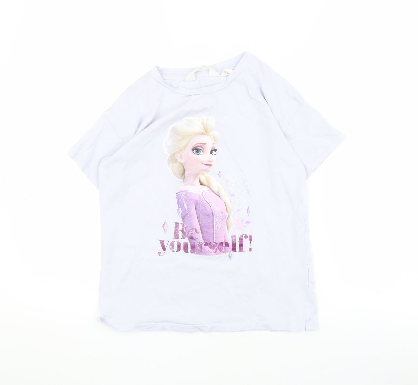 H&M Girls White Disney T-Shirt, 6-7 Years