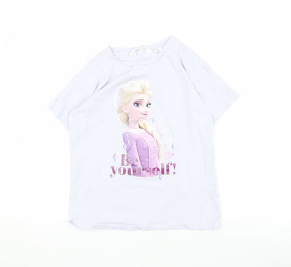 H&M Girls White Disney T-Shirt, 6-7 Years
