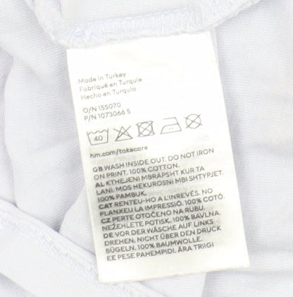 H&M Girls White Disney T-Shirt, 6-7 Years