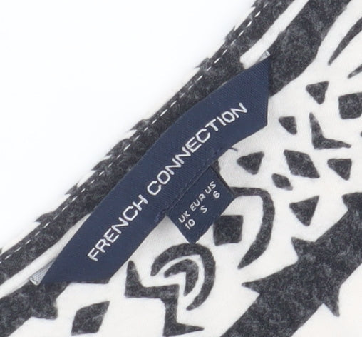 French Connection Women's Black and White Geometric Pencil Dress