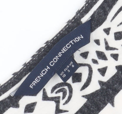 French Connection Women's Black and White Geometric Pencil Dress