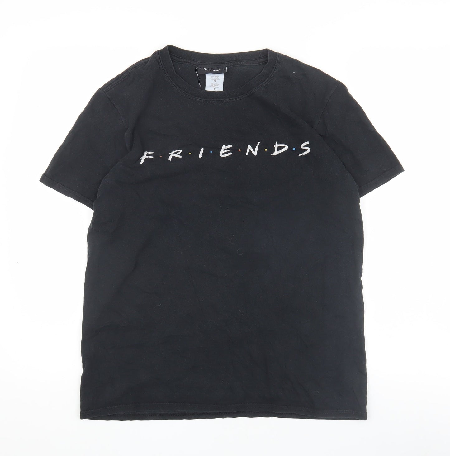 Mens UK Size S FRIENDS Black  T-Shirt