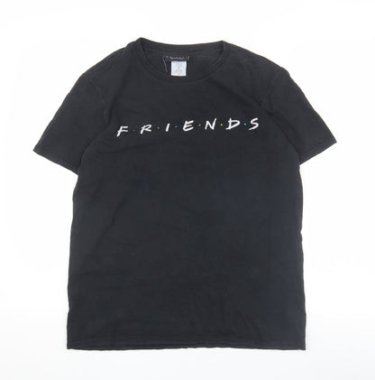 Mens UK Size S FRIENDS Black  T-Shirt