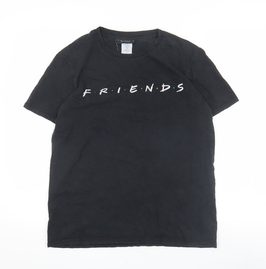 Mens UK Size S FRIENDS Black  T-Shirt