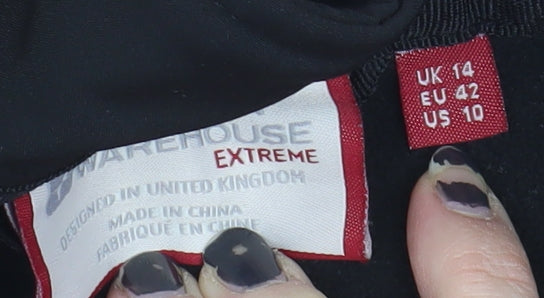 Womens UK Size 14 Warehouse Black Puffer Jacket
