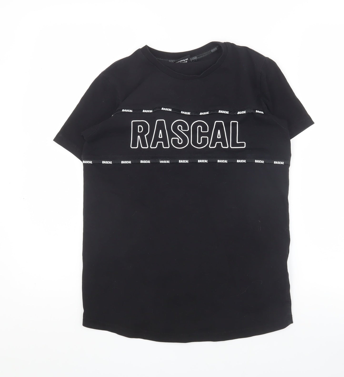 Rascal Boys Black L T-Shirt Casual Crew Neck Short Sleeve