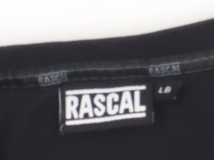 Rascal Boys Black L T-Shirt Casual Crew Neck Short Sleeve