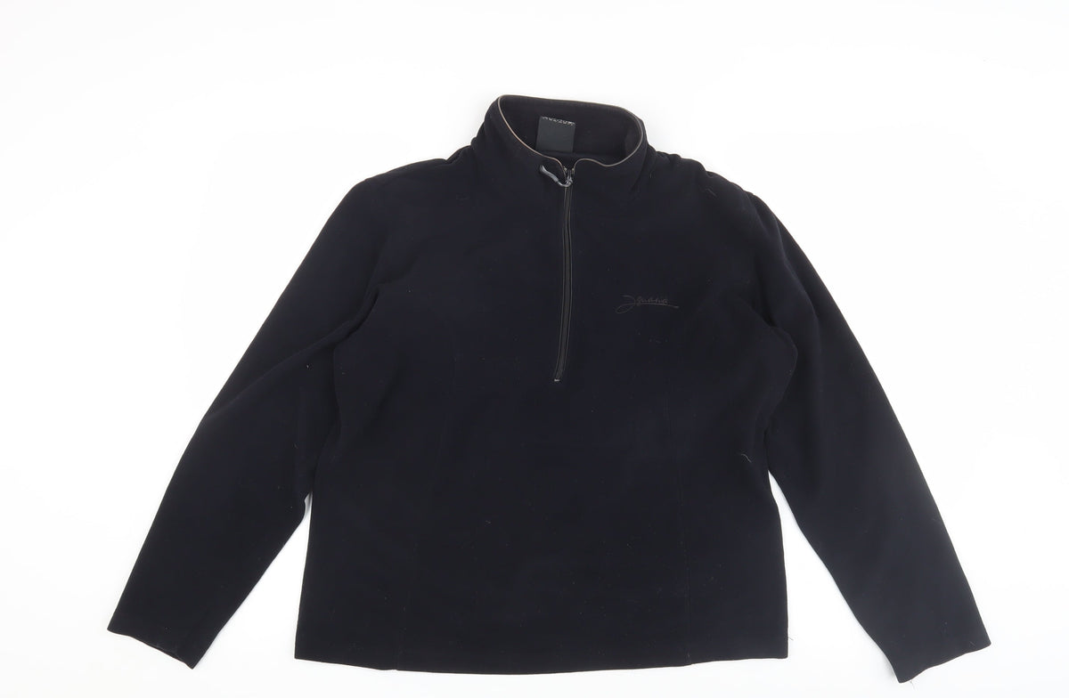 Additional front view of Iguana Women's Black 1/4 Zip Windbreaker Jacket, size 12