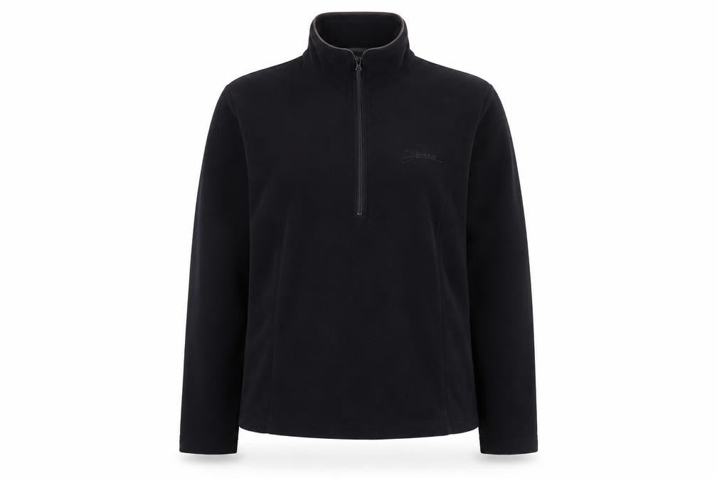 Front view of Iguana Women's Black 1/4 Zip Windbreaker Jacket, size 12