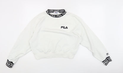 Fila Women's White Logo Crew Neck Sweatshirt S