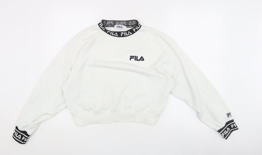 Fila Women's White Logo Crew Neck Sweatshirt S
