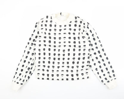 & Other Stories Women's White Polka Dot Pullover Sweatshirt Size 6