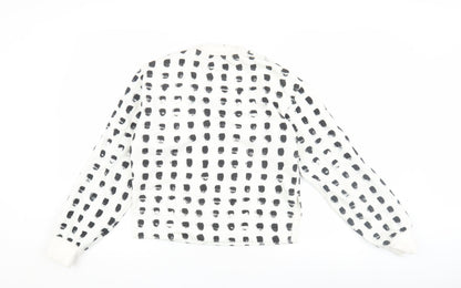 & Other Stories Women's White Polka Dot Pullover Sweatshirt Size 6