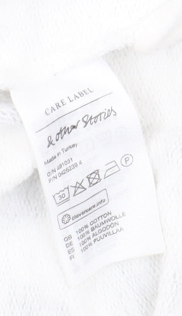 & Other Stories Women's White Polka Dot Pullover Sweatshirt Size 6