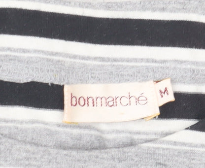 Bonmarché Women's Grey Striped T-Shirt M, Casual Style