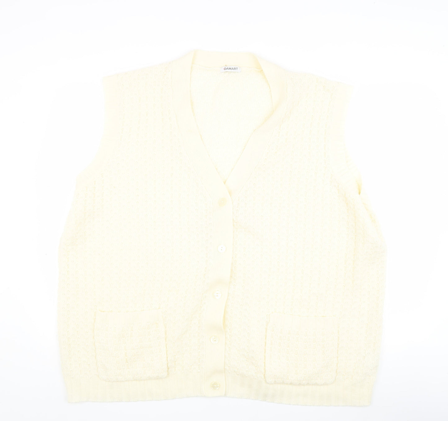Womens UK Size 30/32 Damart Ivory Vest Jumper