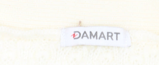 Damart Women's Ivory Knit Vest 30/32 V-Neck Acrylic