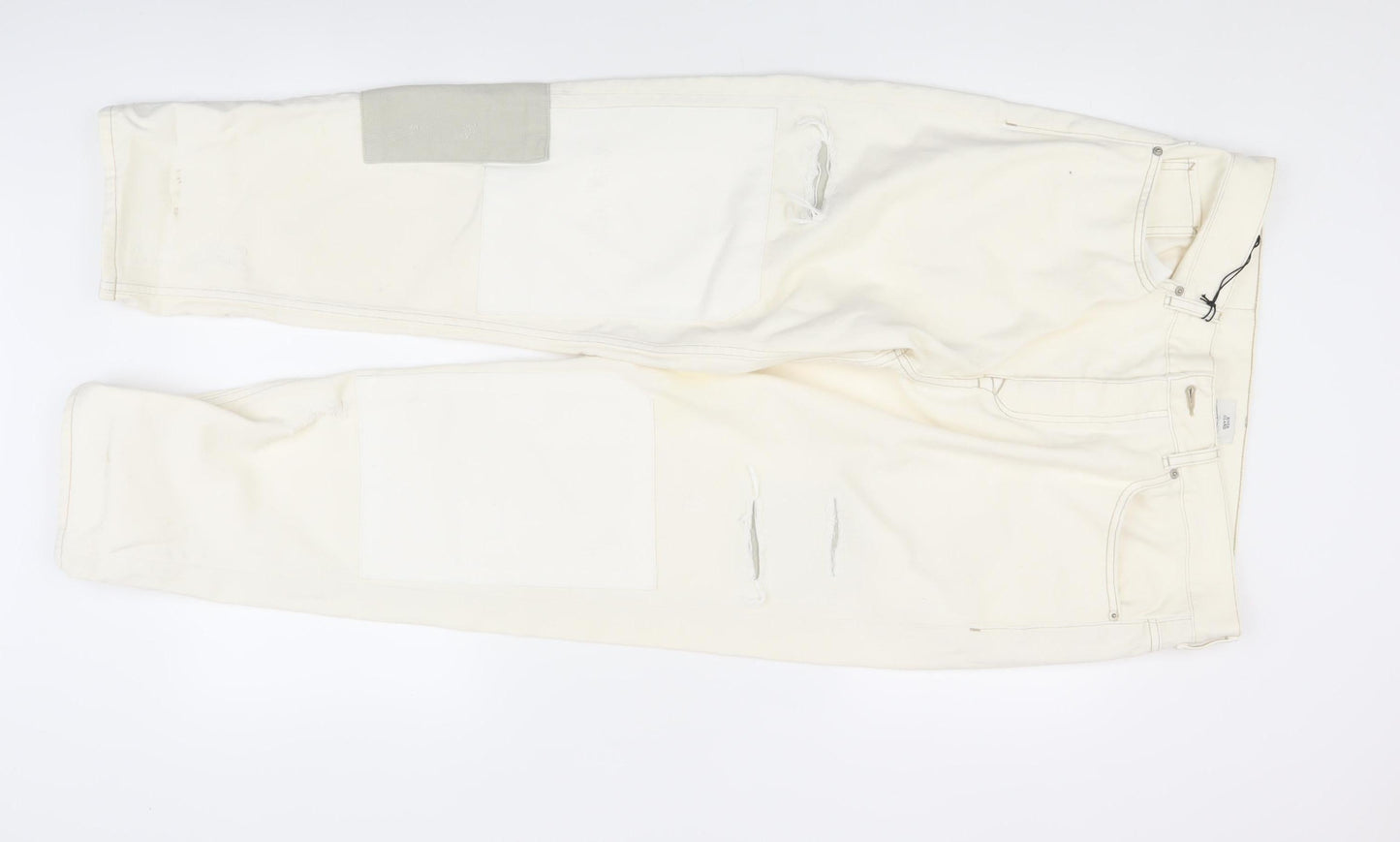 River Island Women's Ivory Straight Jeans UK 6