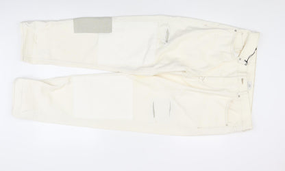 River Island Women's Ivory Straight Jeans UK 6